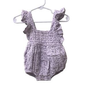 City Mouse Purple Floral Romper